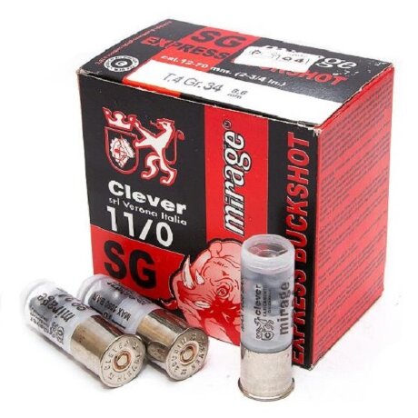 Патрон Clever 12/70 картечь 8.6 11/0 25шт