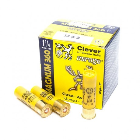 Патрон Clever 20 дробь 3 Magnum 25шт