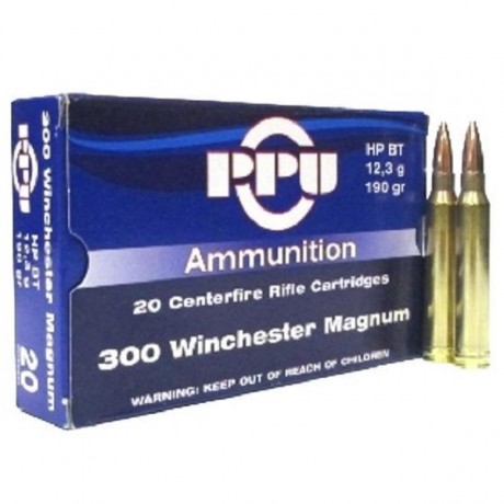Патрон PPU 300 Win Mag HP BT 12,3 гр 20 шт